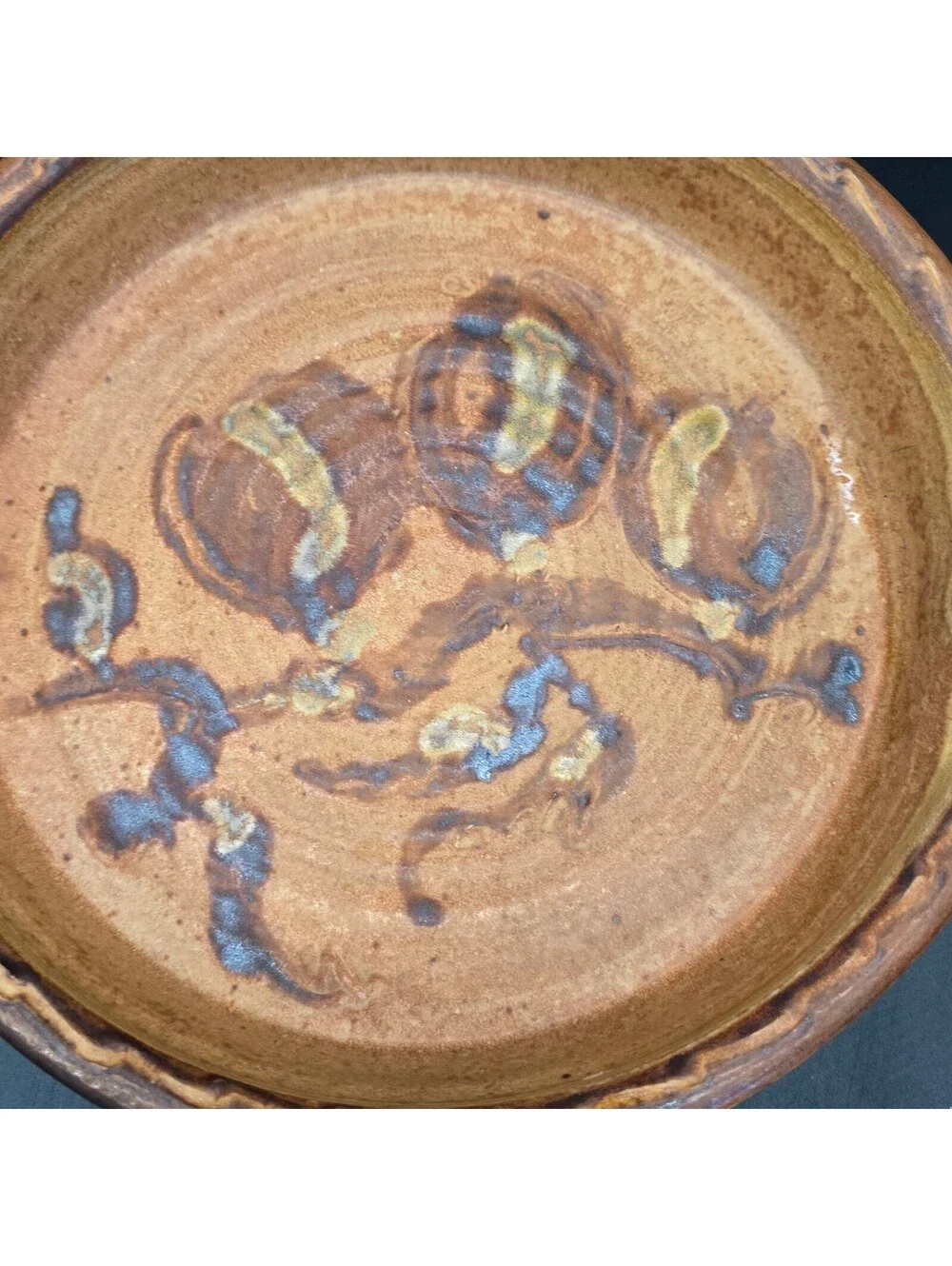 Vintage Marvin Bartel 1980 Signed Studio Art Pottery Dish Pie Baker 10/20